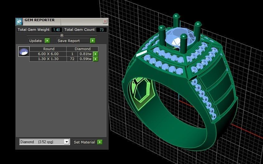 RING MEN DIAMOND 3D print model_4