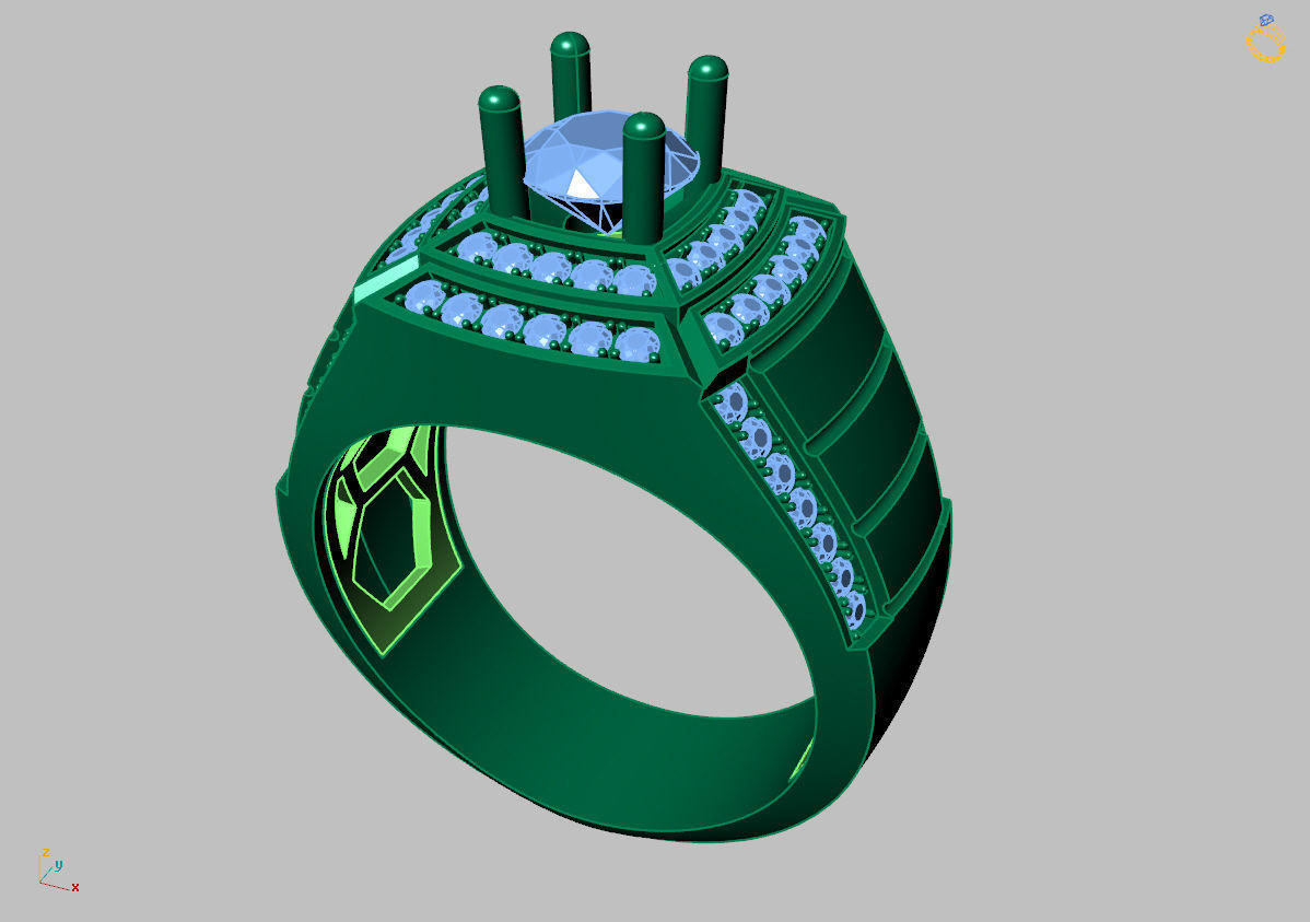 RING MEN DIAMOND 3D print model_1