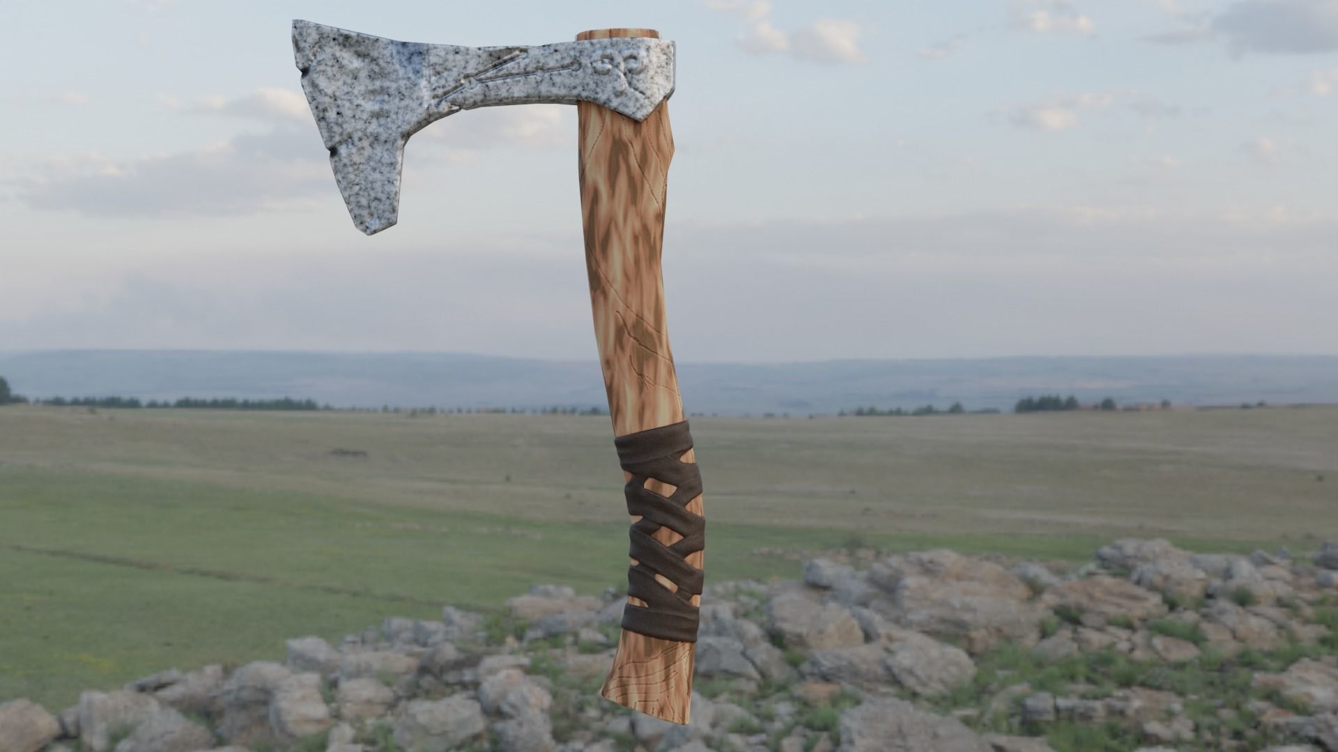 Aries axe Lou-Poli ready to play Low-poly 3D model_1