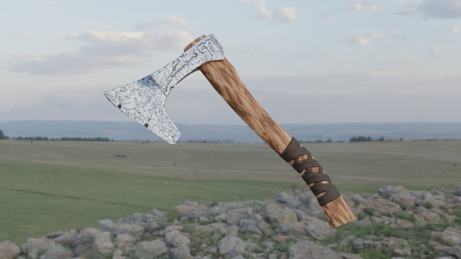 Aries axe Lou-Poli ready to play Low-poly 3D model_2