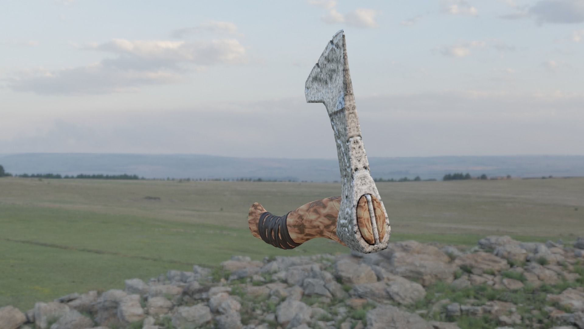 Aries axe Lou-Poli ready to play Low-poly 3D model_4