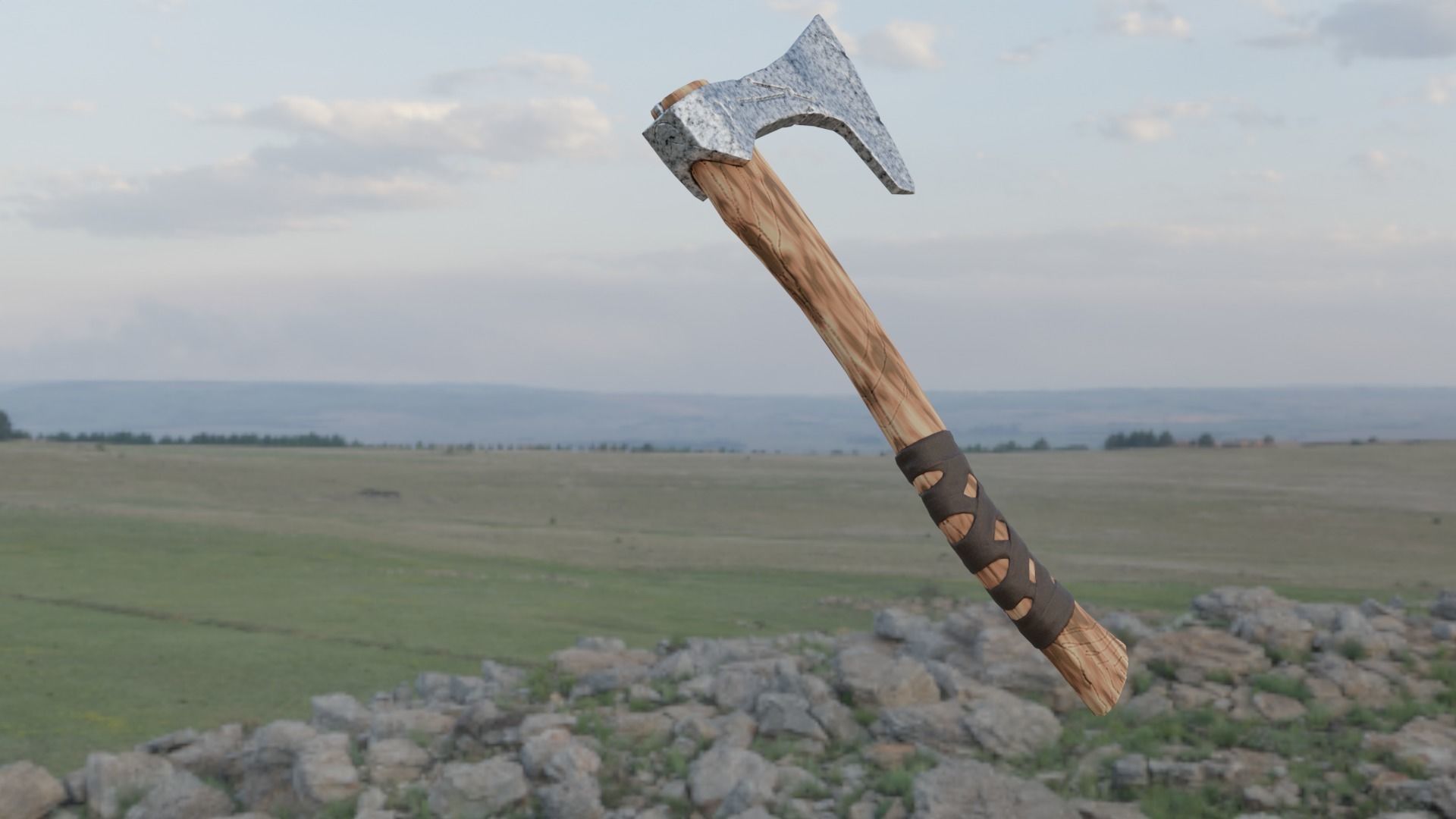 Aries axe Lou-Poli ready to play Low-poly 3D model_3