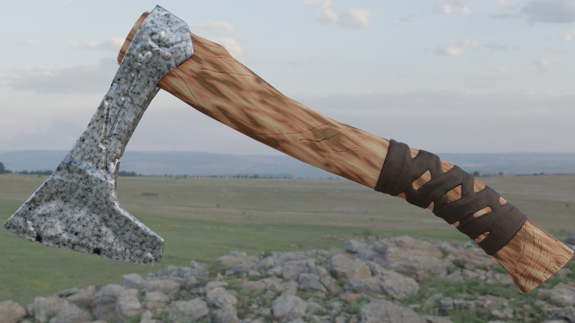 Aries axe Lou-Poli ready to play Low-poly 3D model_7