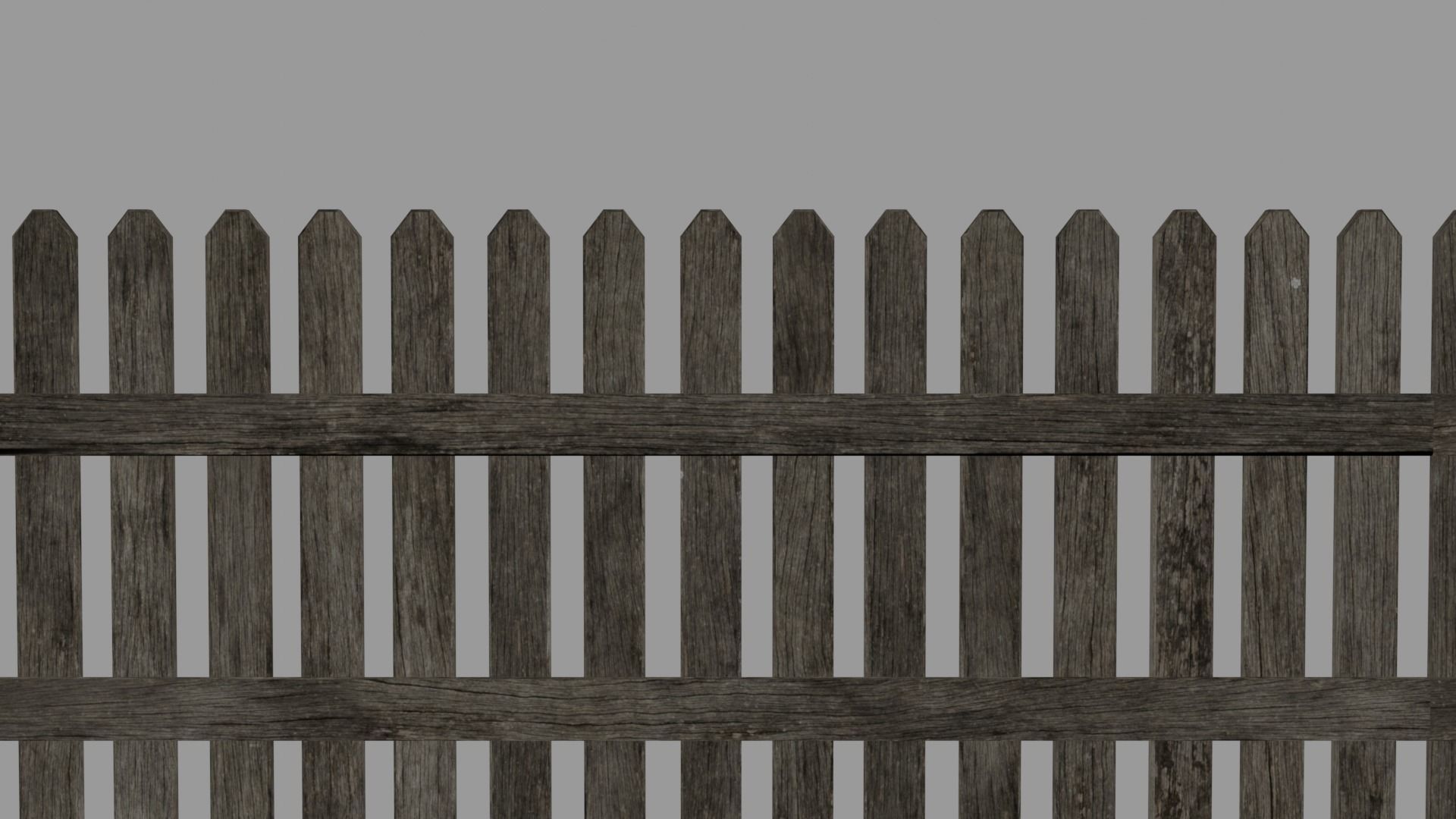  Wooden Farm Picket Fence 3D model_1