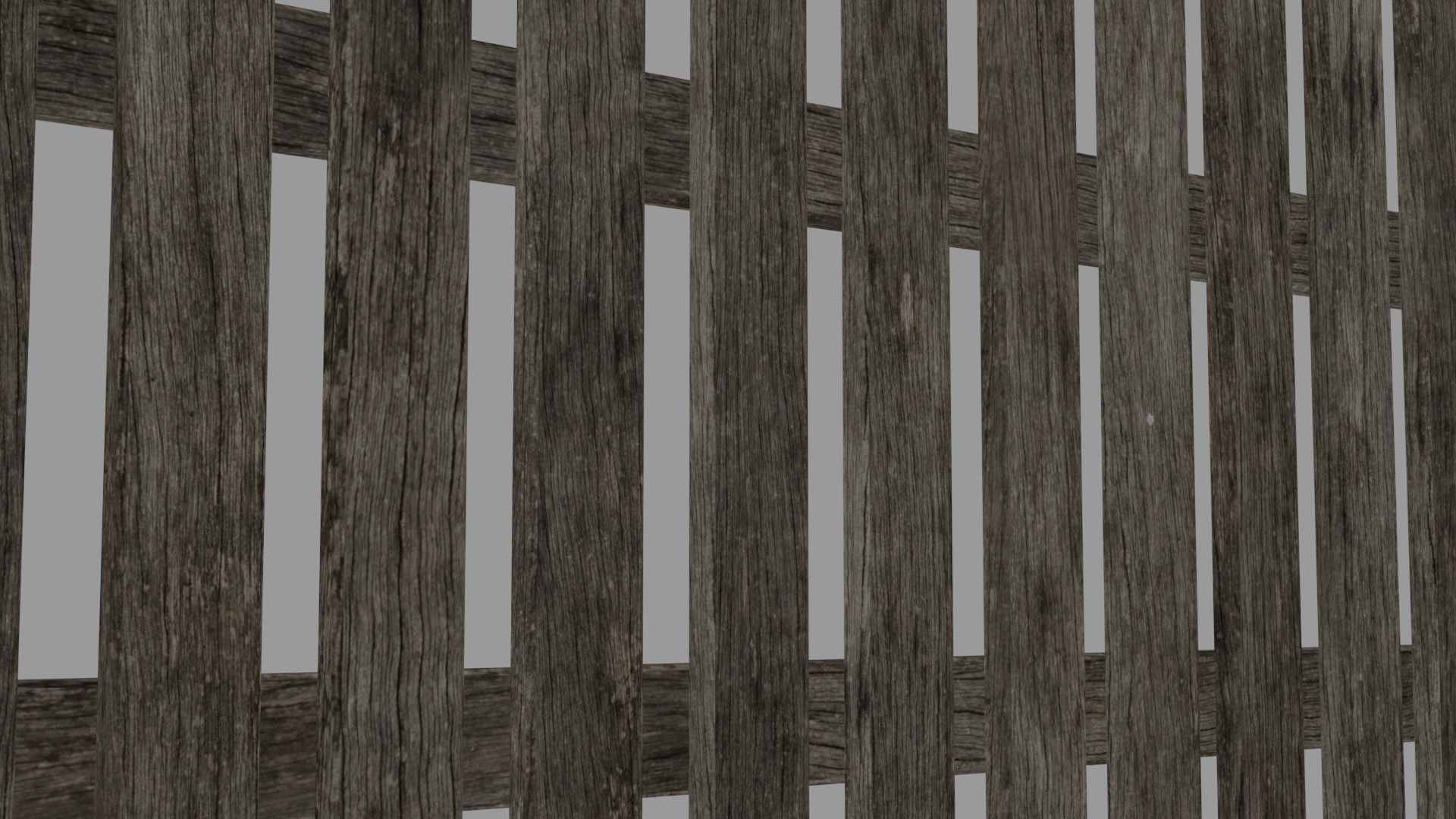  Wooden Farm Picket Fence 3D model_4