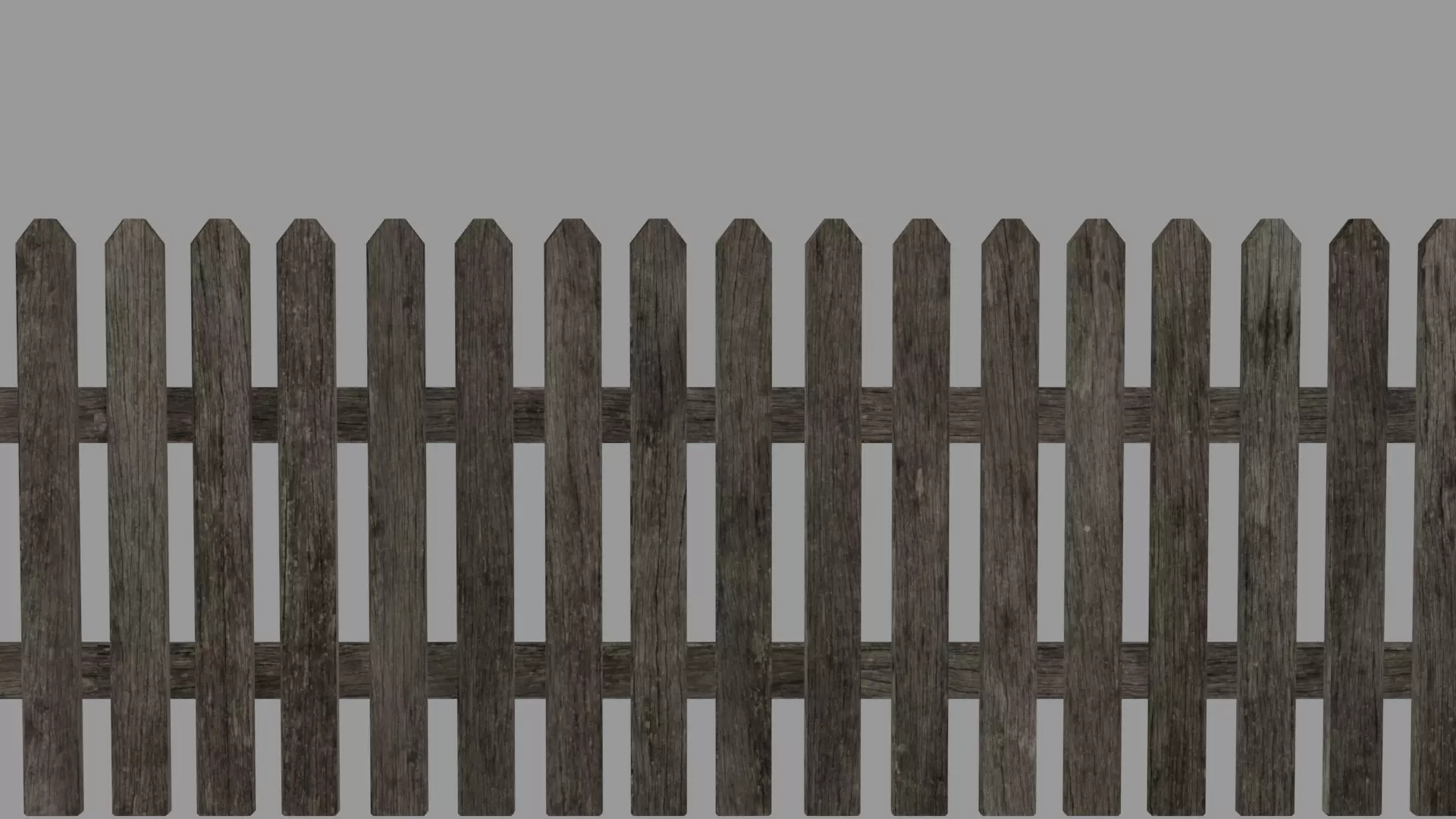  Wooden Farm Picket Fence 3D model_0