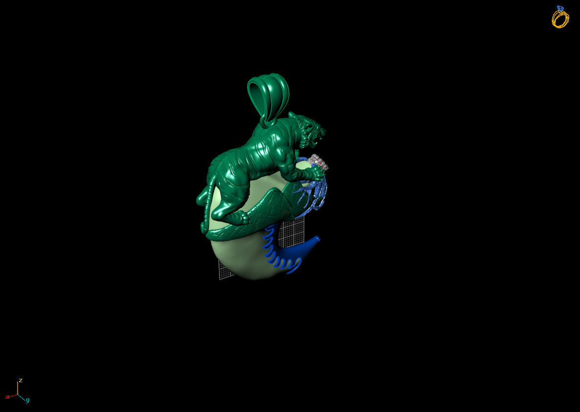 PENDENTS TIGER 3D print model_3