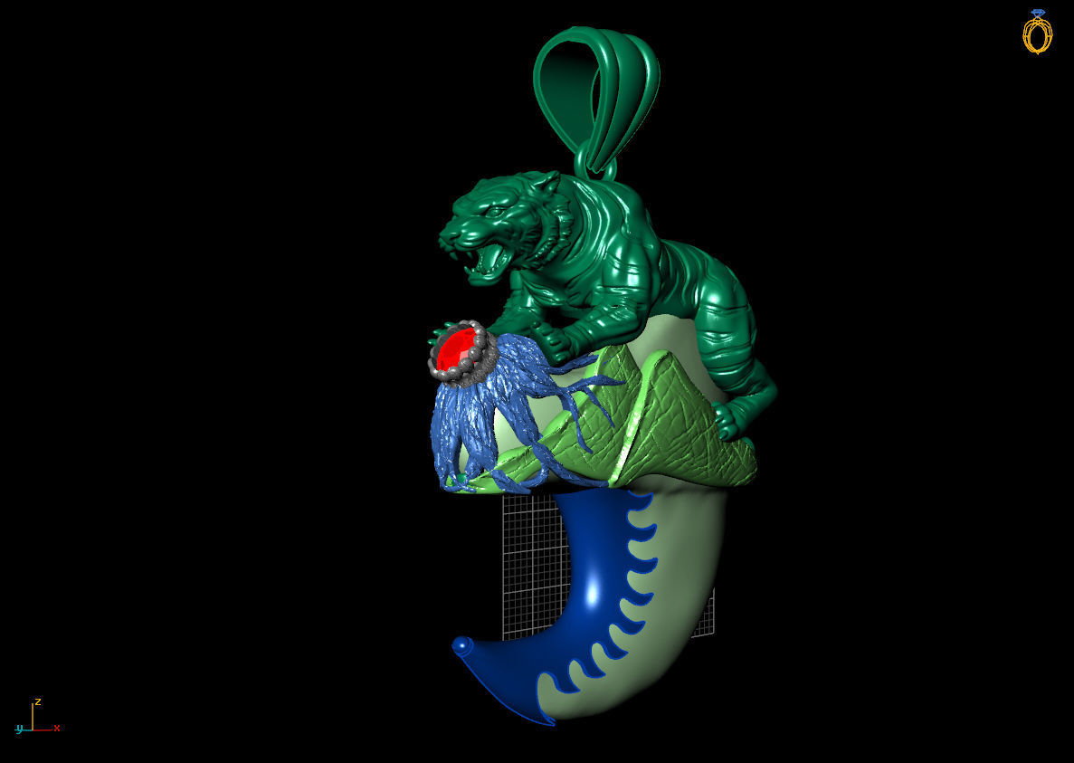 PENDENTS TIGER 3D print model_2