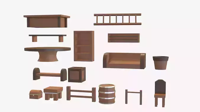 Cartoon Wood Furniture Pack