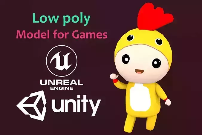  Chibi Chicken Animated For Games 