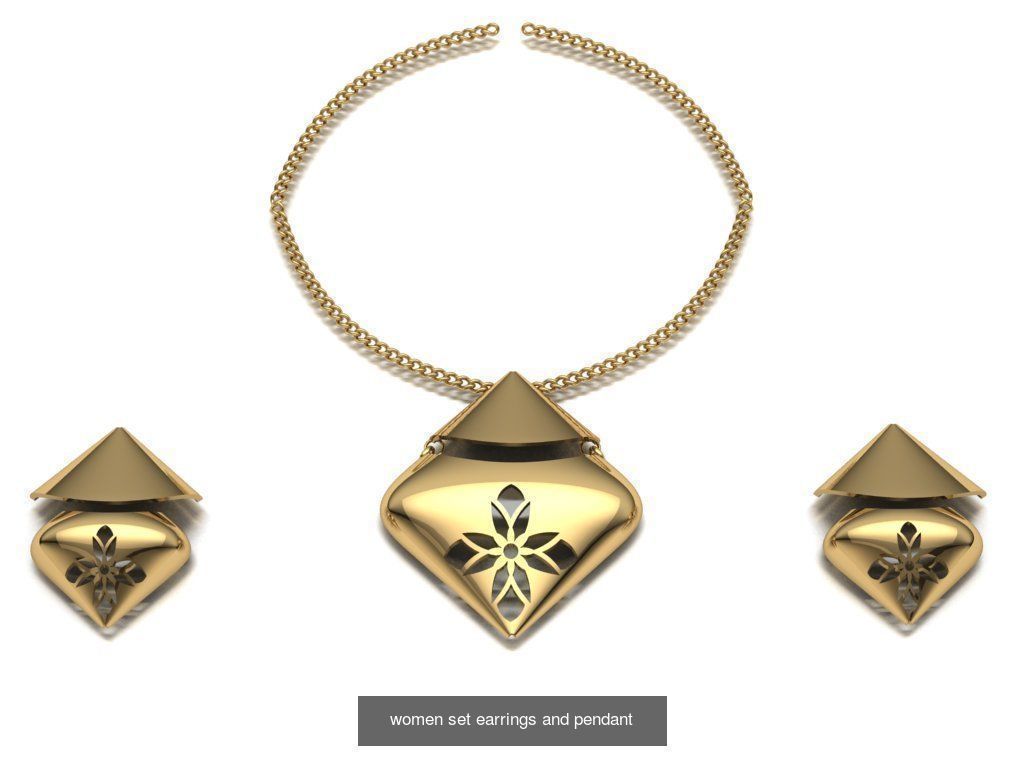 women pendants rings and earrings 3D Model Collection_5