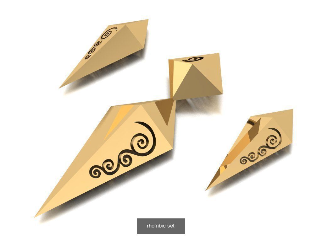 women pendants rings and earrings 3D Model Collection_3