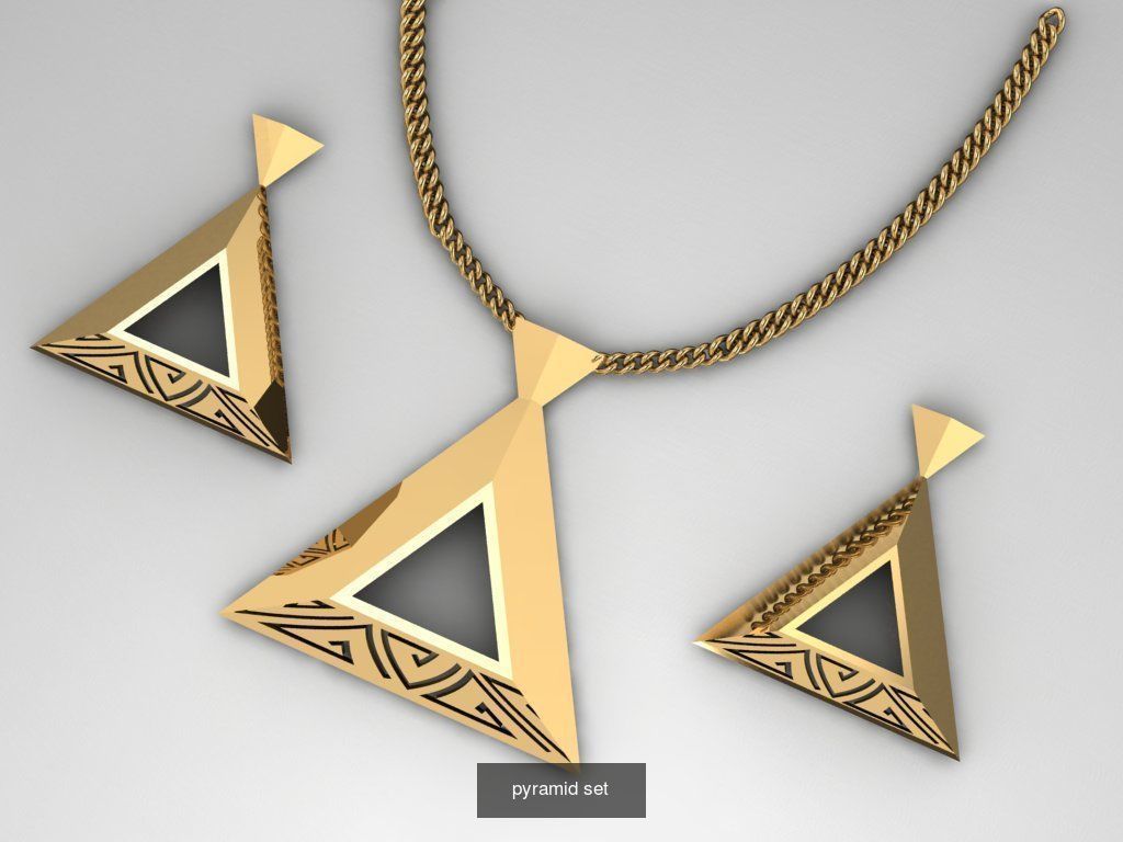 women pendants rings and earrings 3D Model Collection_0