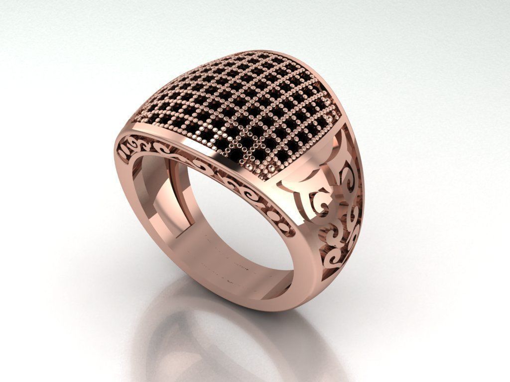 signet ring for men 3D print model_4