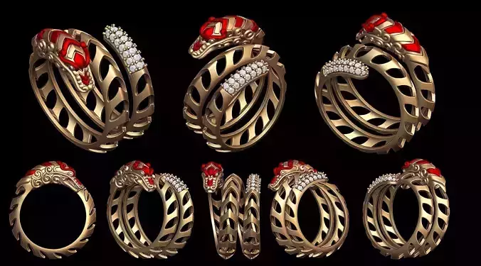 Chinese Dragon Ring 2  3D print model