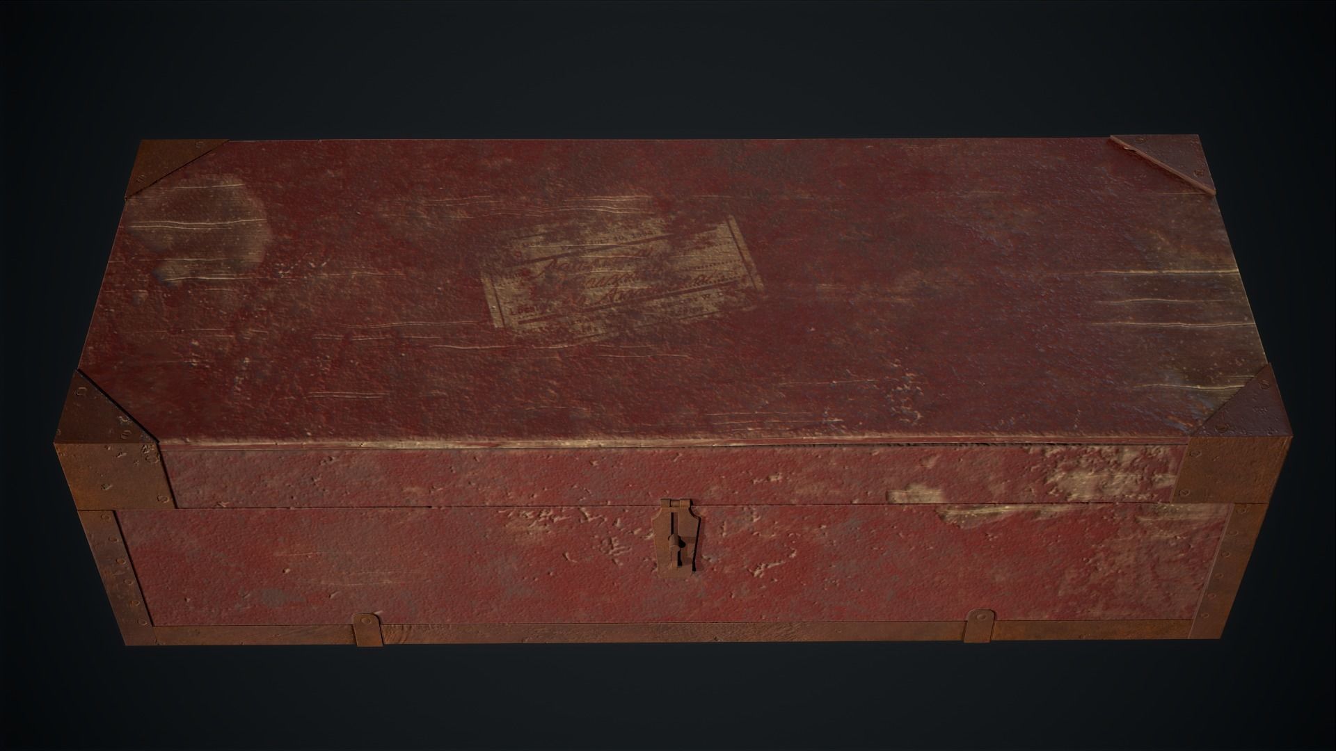 Wooden Tool Box Low-poly 3D model_2