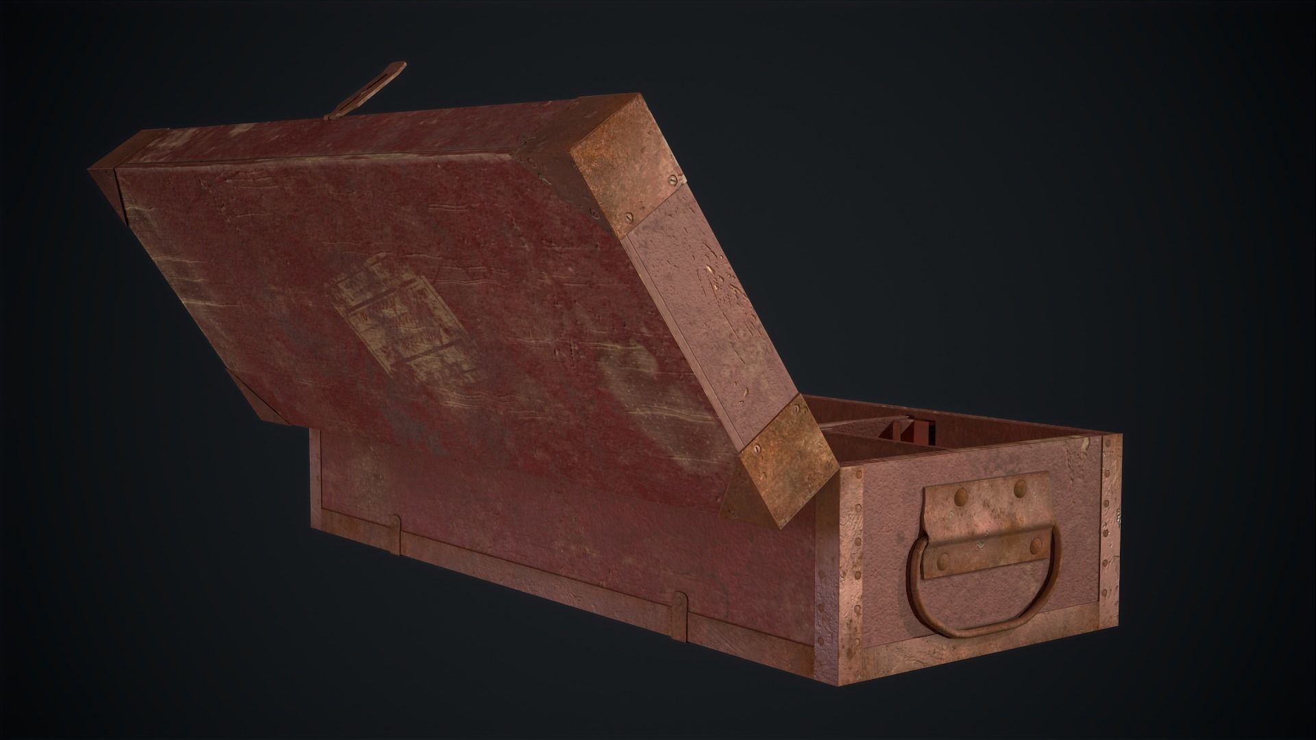 Wooden Tool Box Low-poly 3D model_7