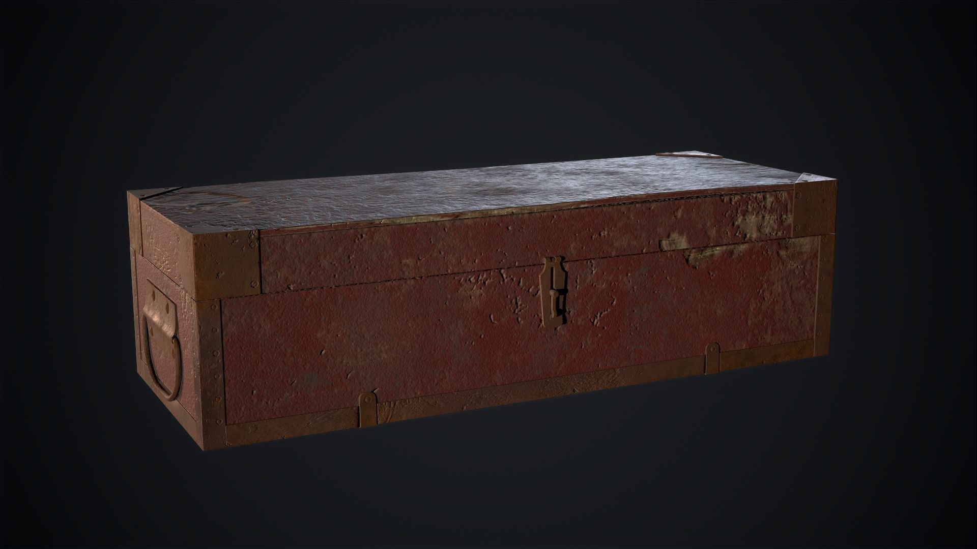 Wooden Tool Box Low-poly 3D model_0