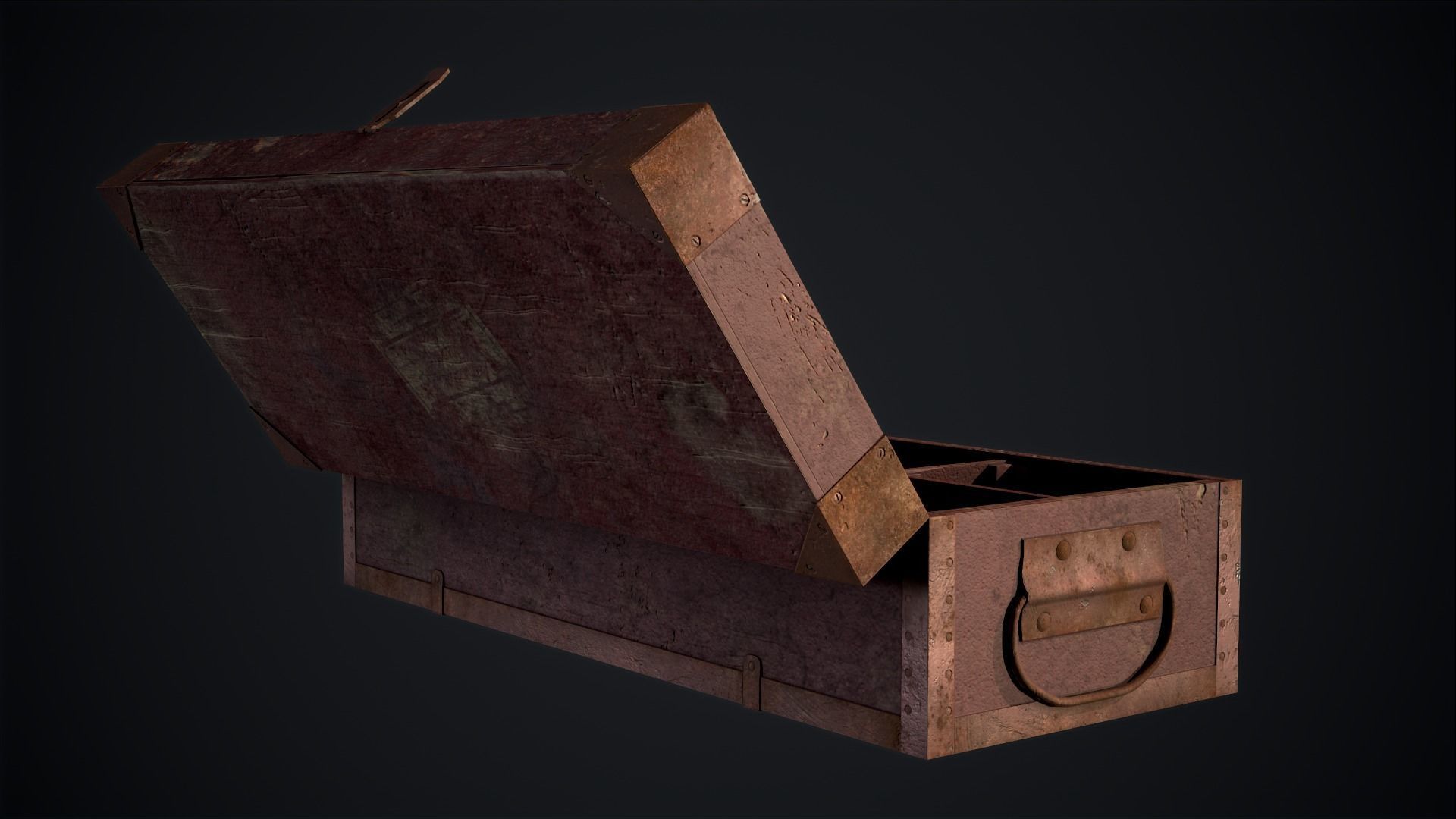 Wooden Tool Box Low-poly 3D model_1
