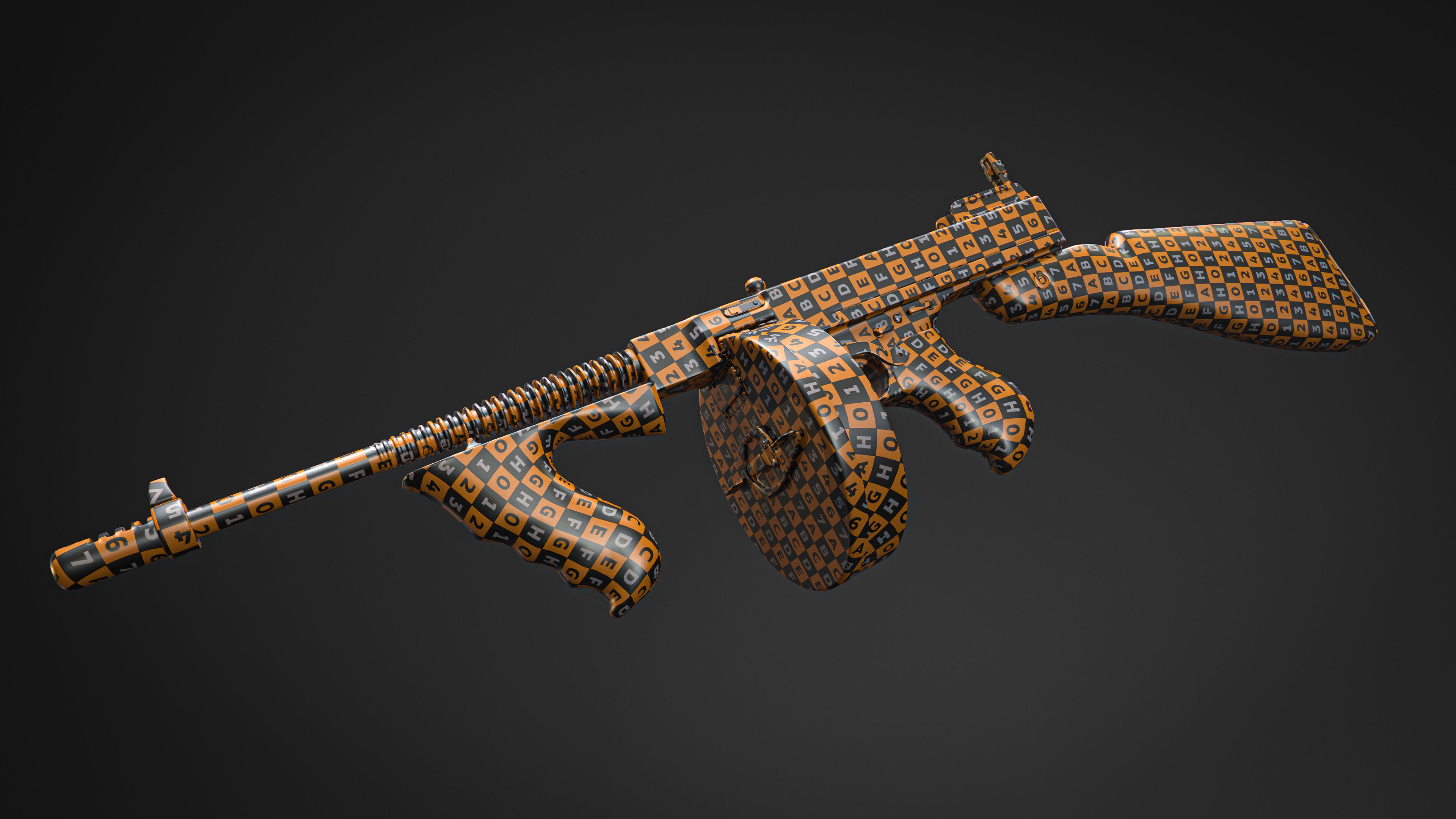 Thompson m1927 submachine gun  3D model_6