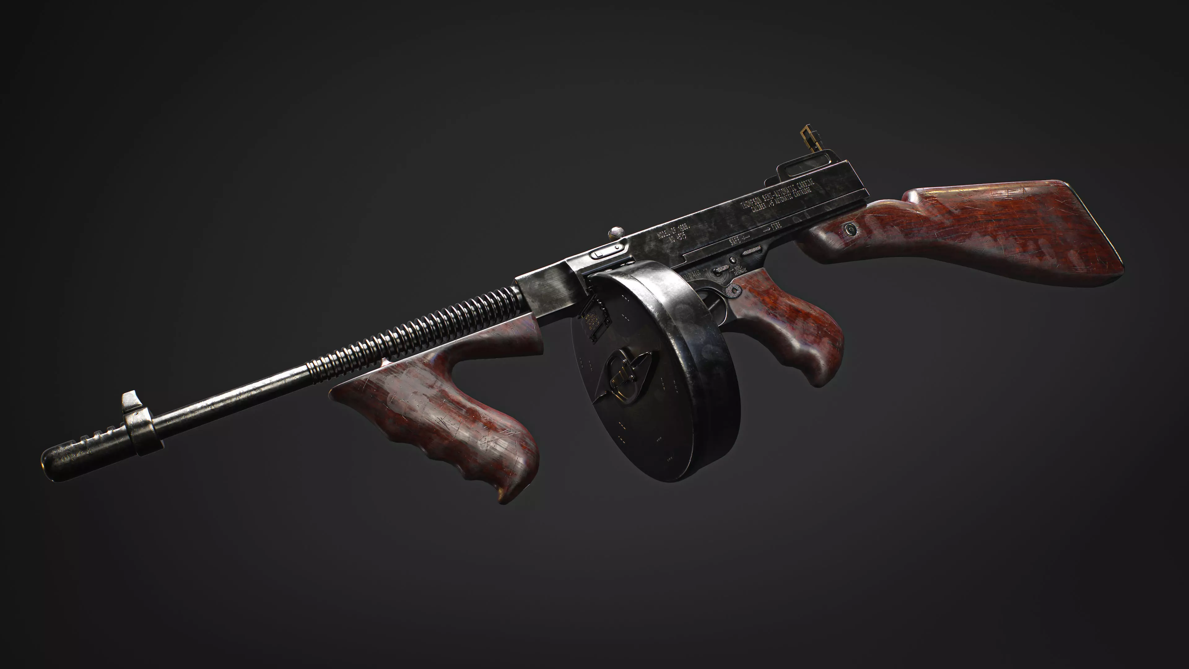 Thompson m1927 submachine gun  3D model_0