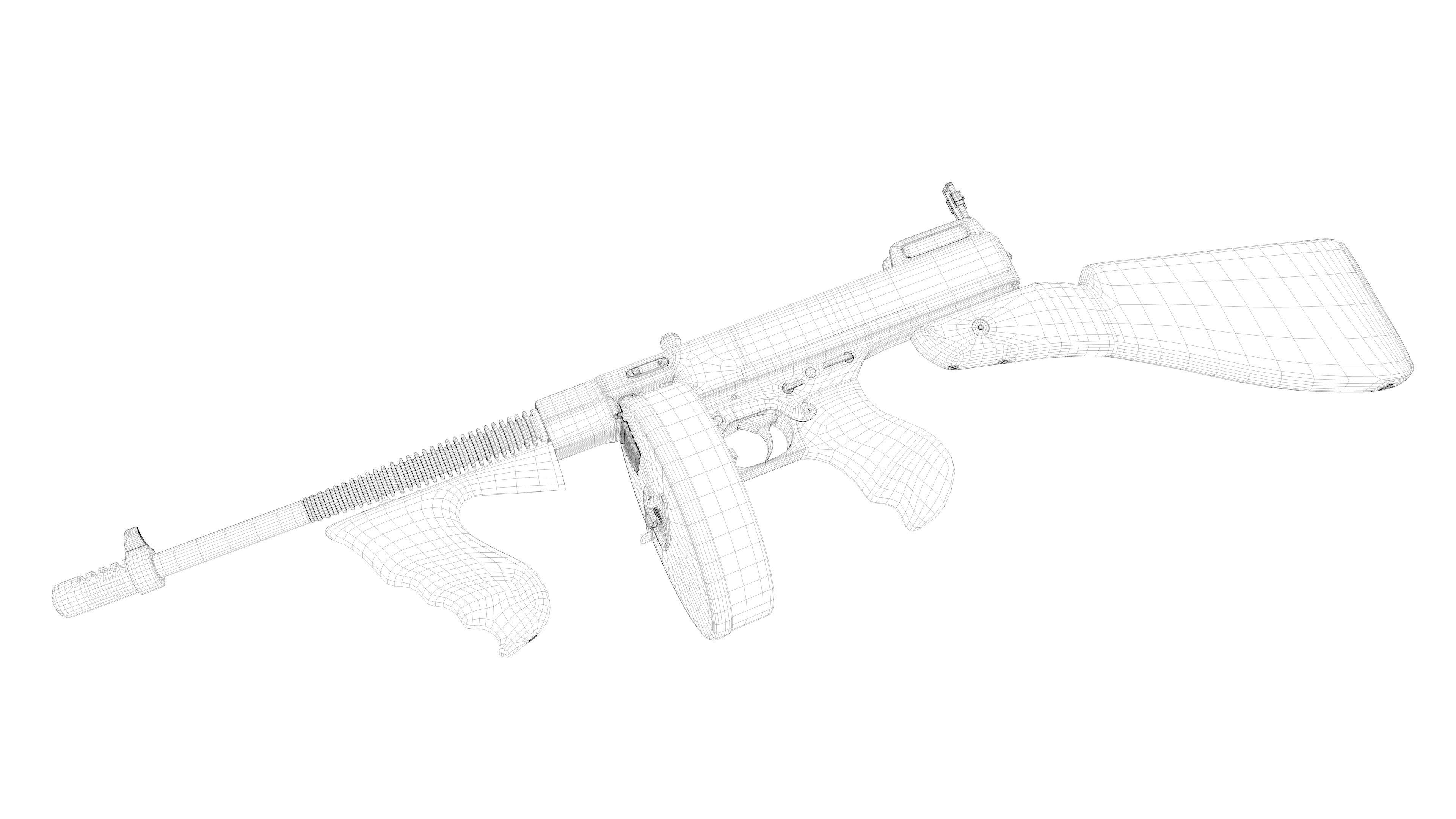 Thompson m1927 submachine gun  3D model_7