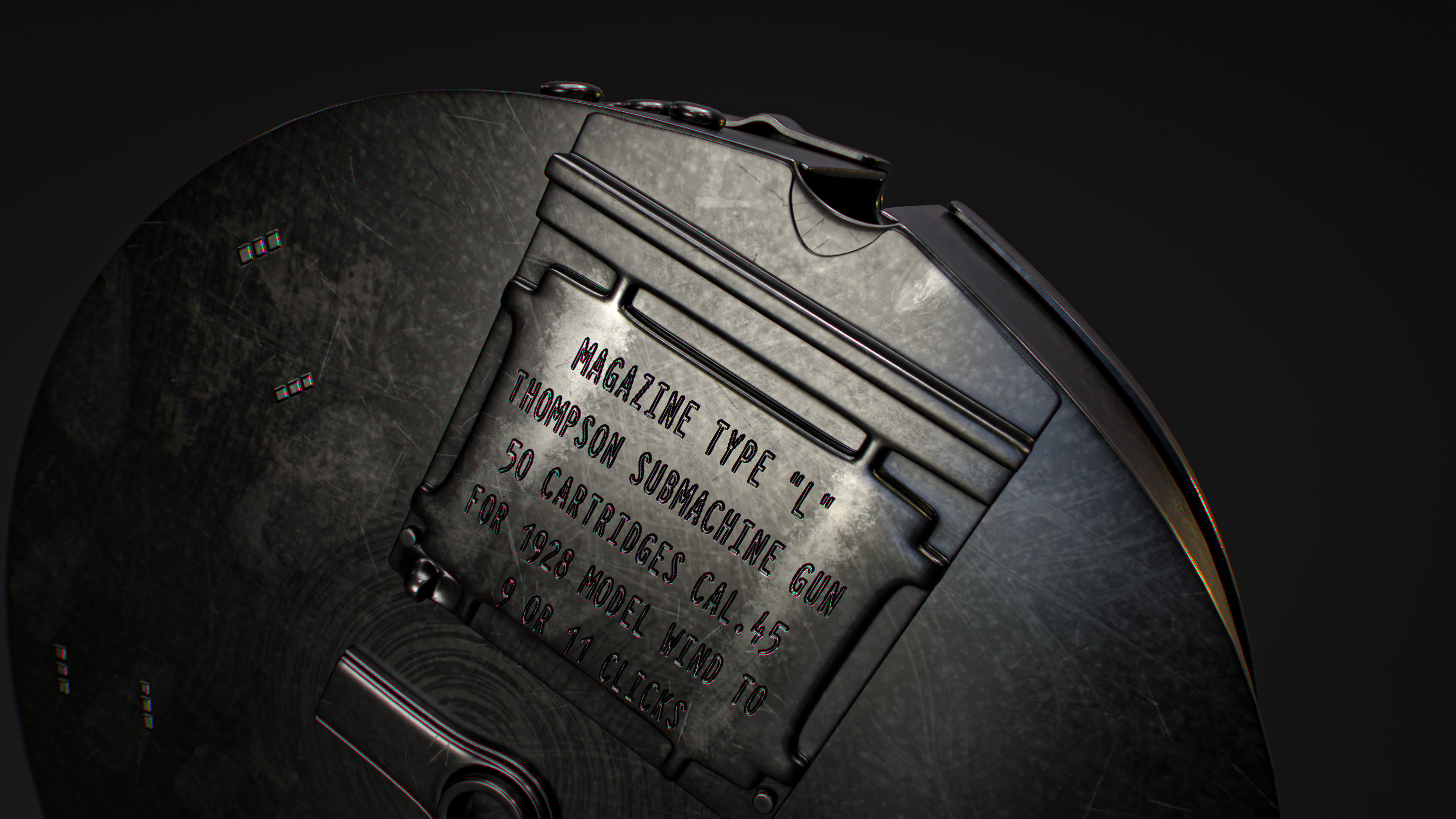 Thompson m1927 submachine gun  3D model_5