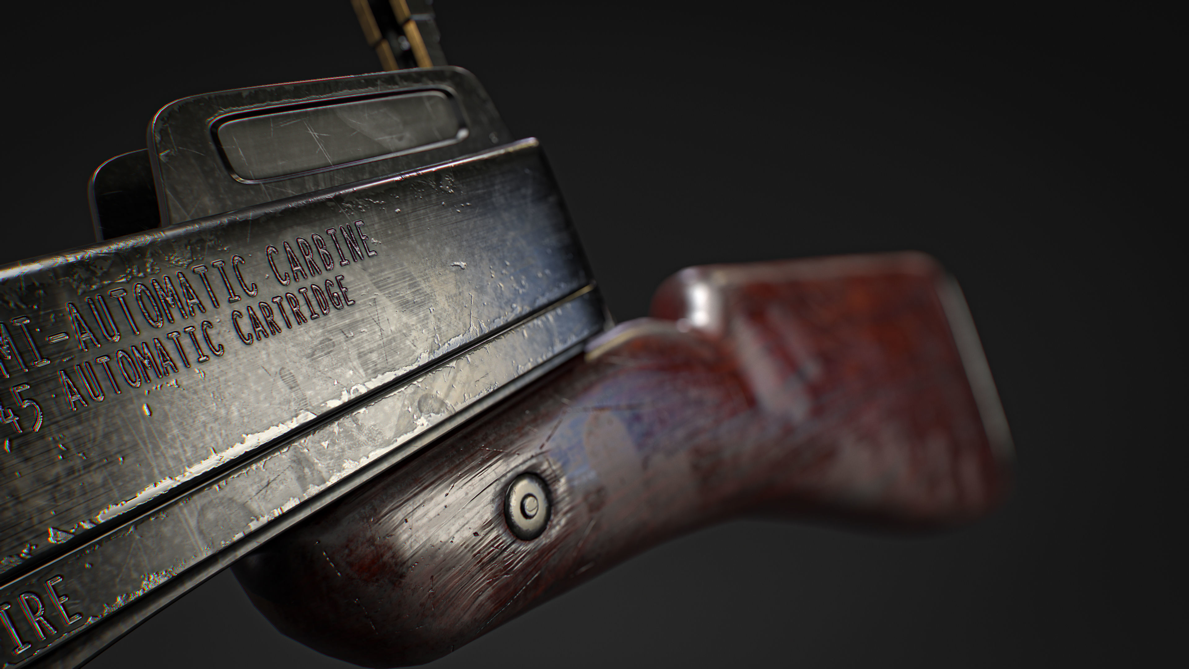 Thompson m1927 submachine gun  3D model_4