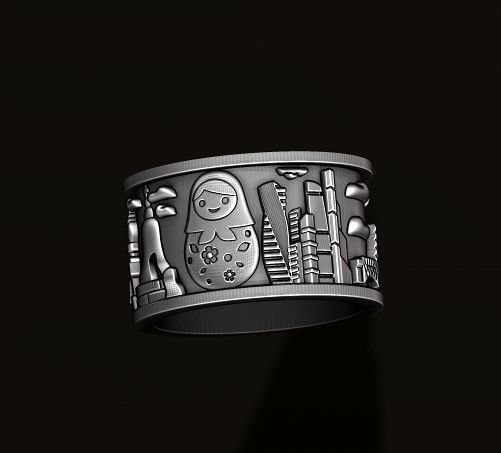 Russia ring 3D print model_8