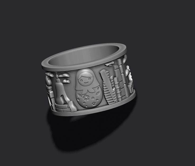 Russia ring 3D print model_2