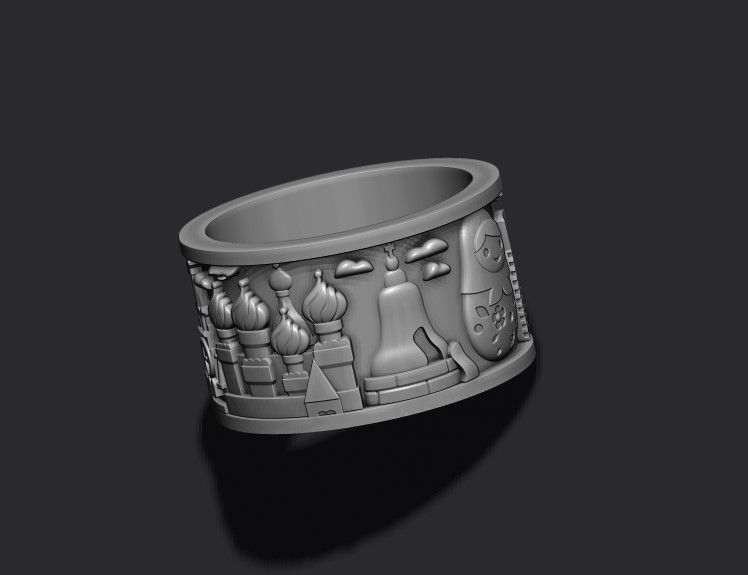 Russia ring 3D print model_1
