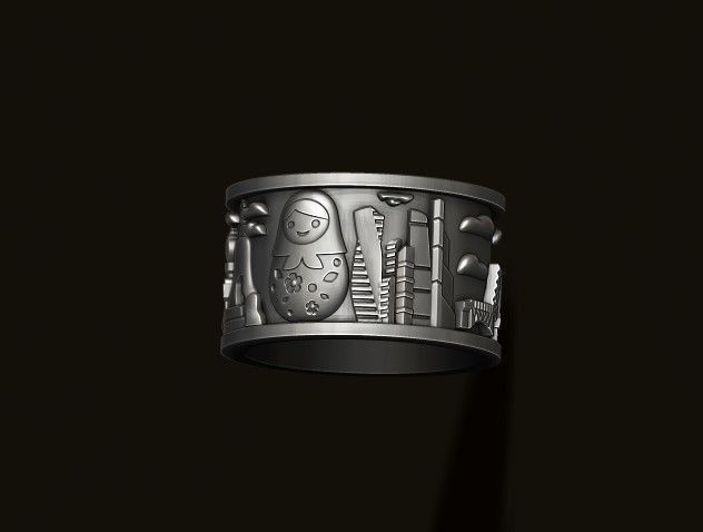 Russia ring 3D print model_7