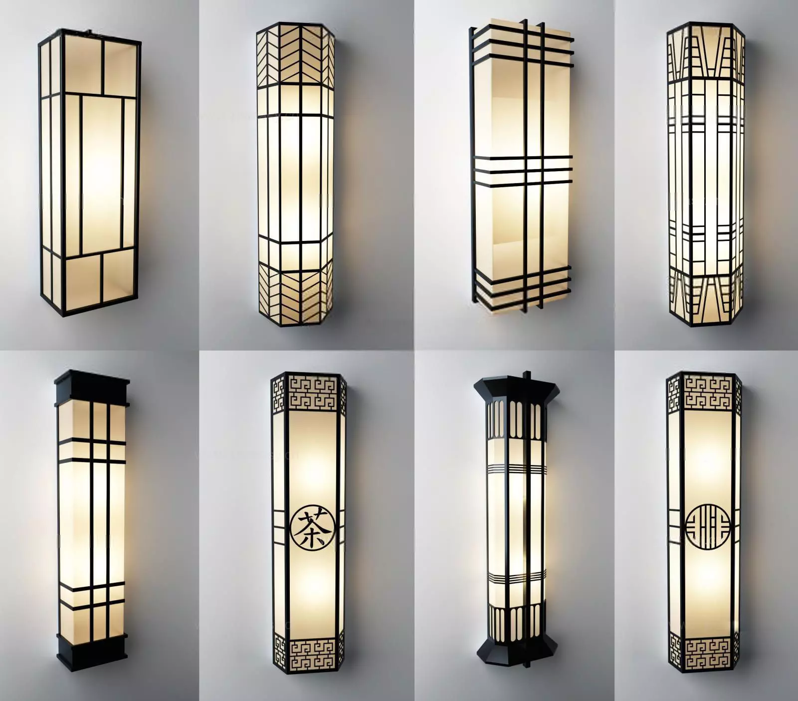 Chinese wall lamp hotel lamp 3D model