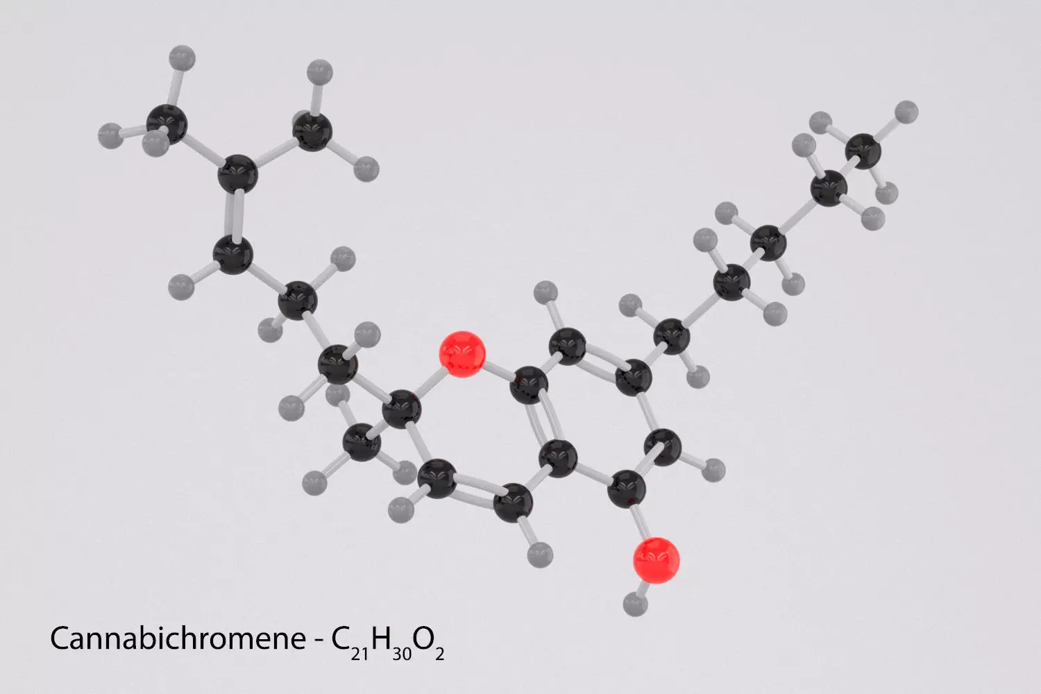 Drug CBC - Cannabichromene - Cannabinoid Molecule 3D model