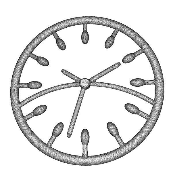 Classic Decor Wall Clock Low-poly 3D model_2