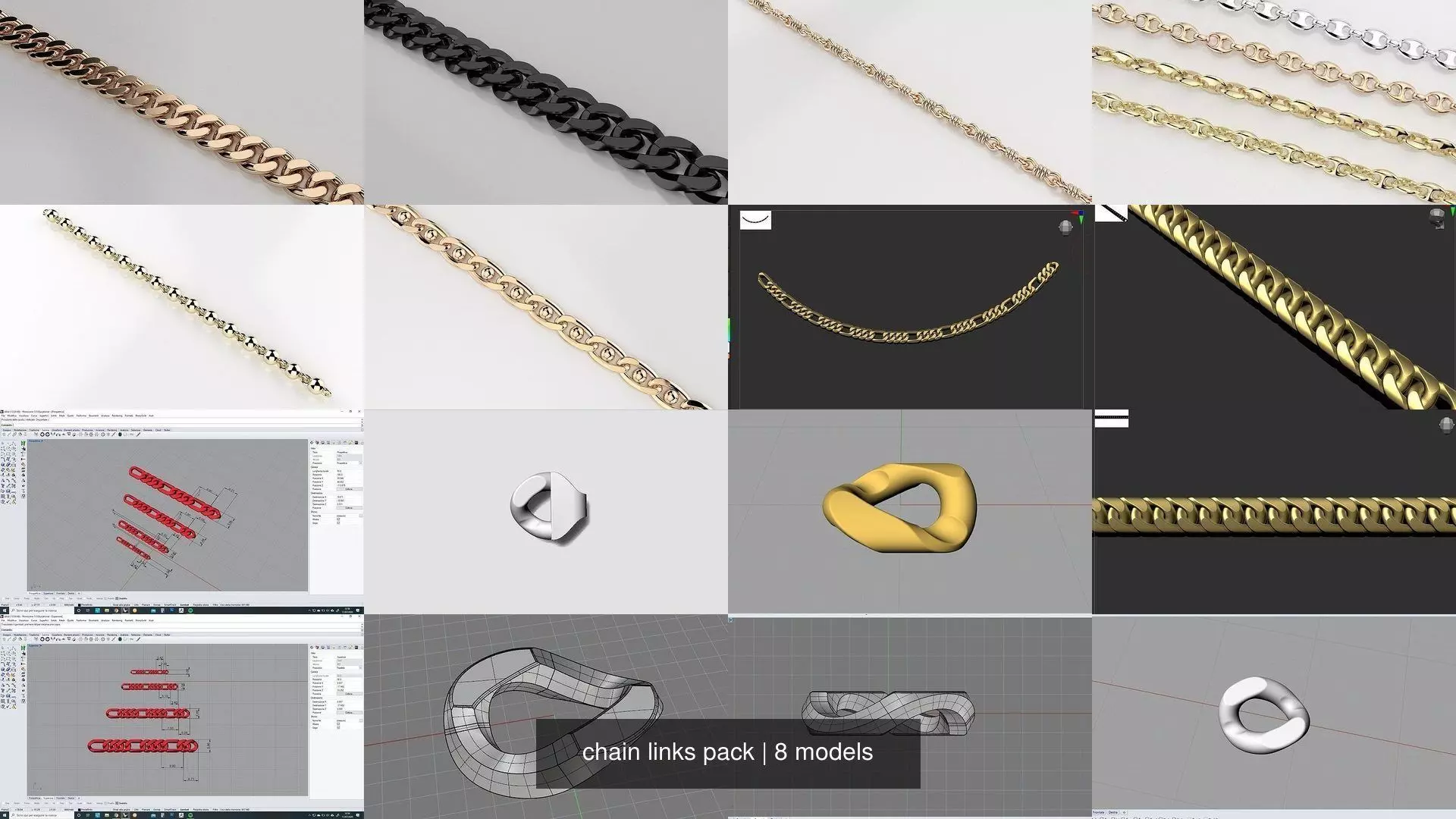 chain links pack 3D Model Collection_0