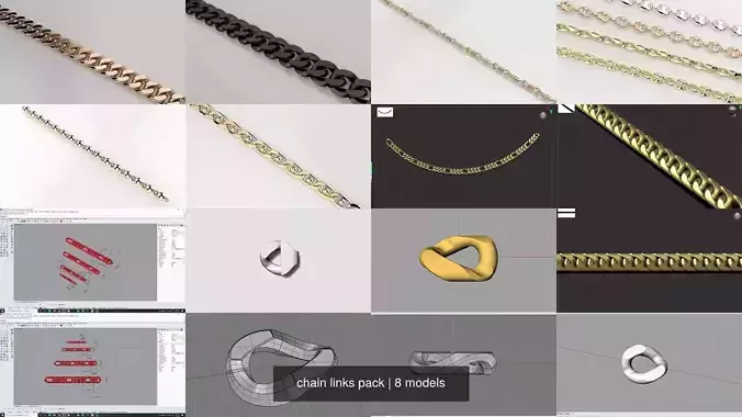 chain links pack 3D Model Collection