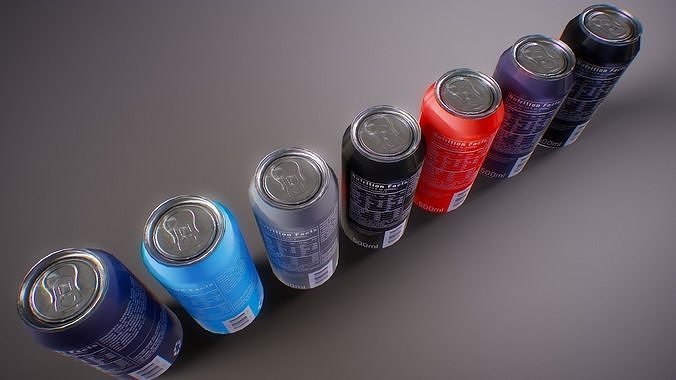 PBR Energy Drink Collection Low-poly 3D model 5