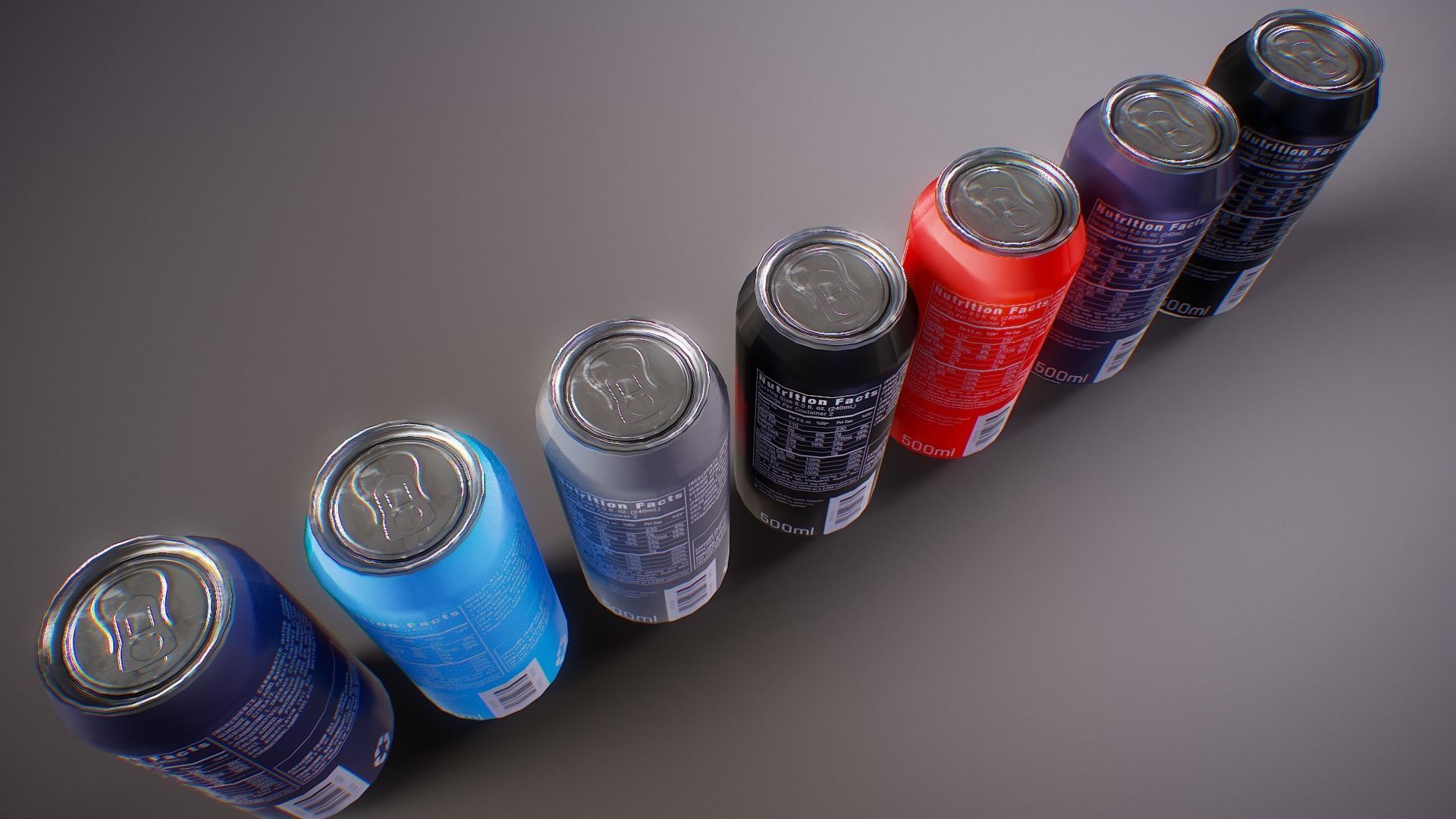 PBR Energy Drink Collection Low-poly 3D model_5