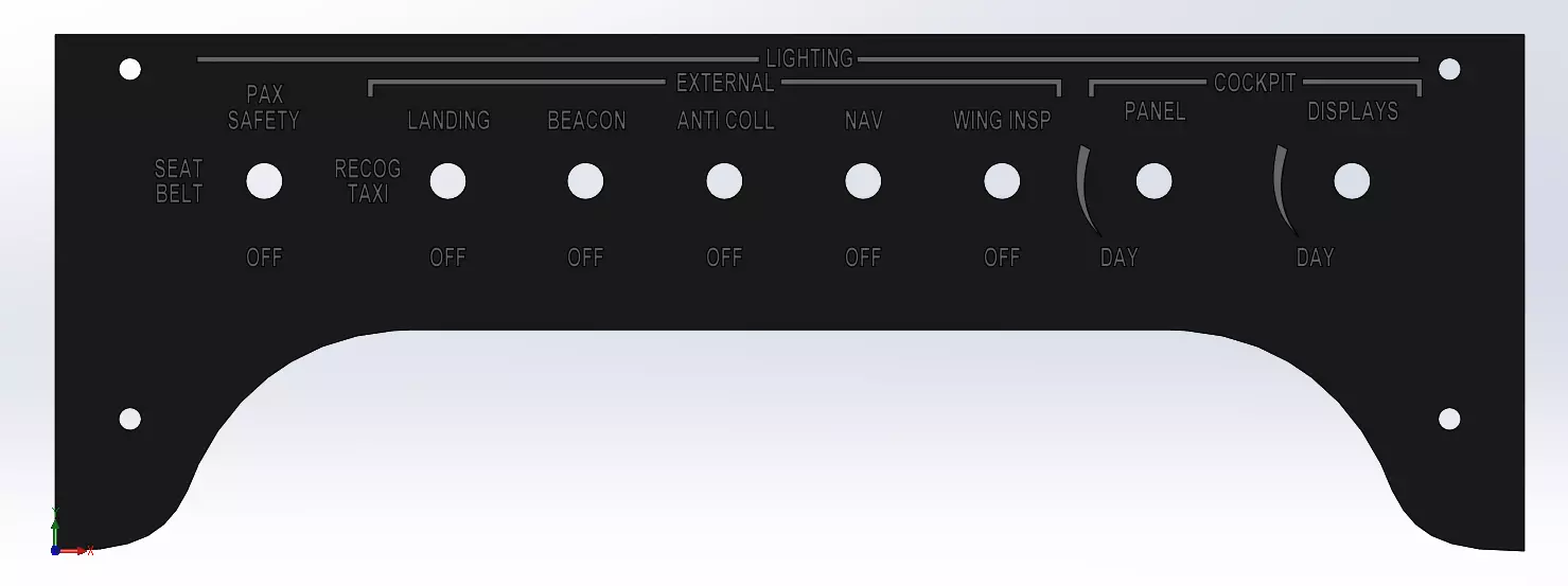 Cessna Citation Mustang - Light panel 3D print model_0