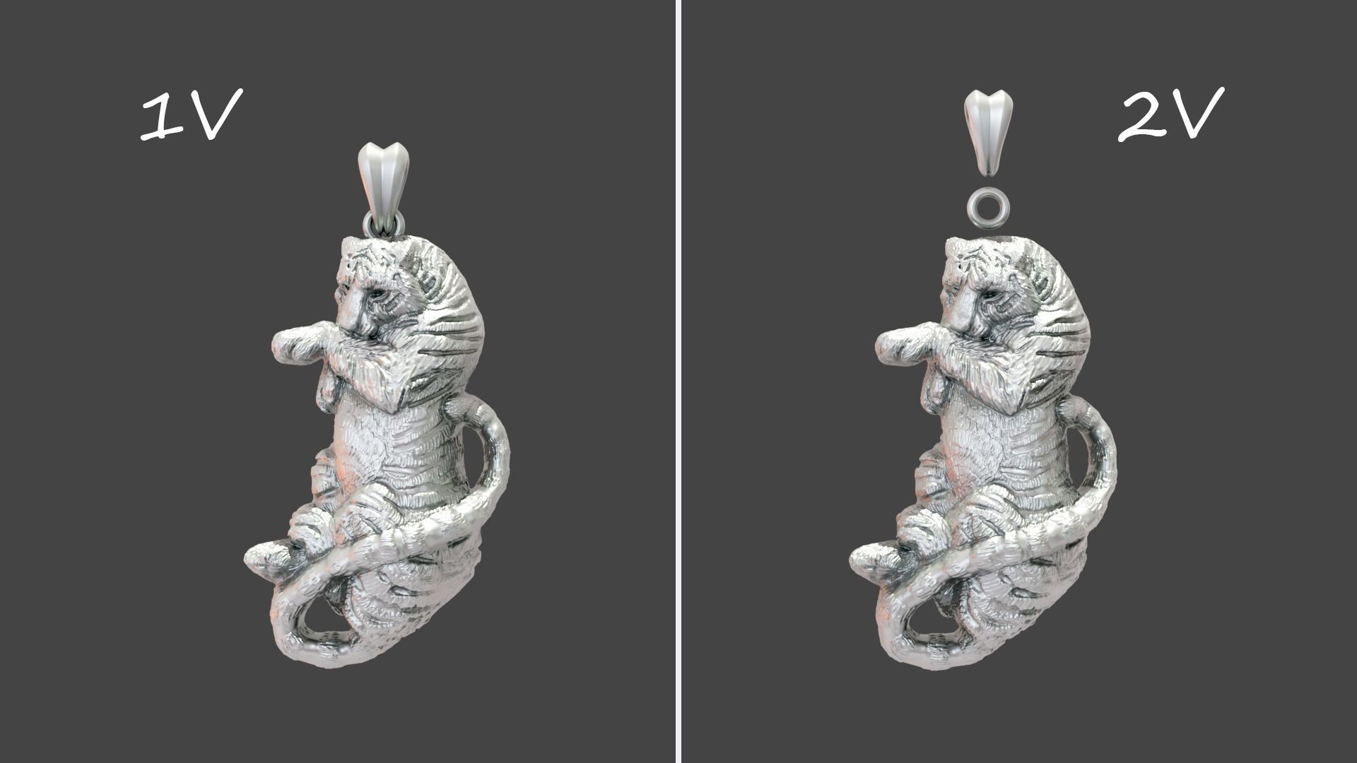 tiger pendant 3D print model 3D print model_2