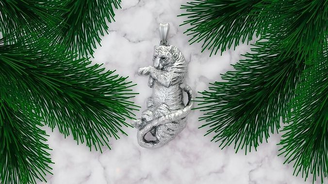tiger pendant 3D print model 3D print model