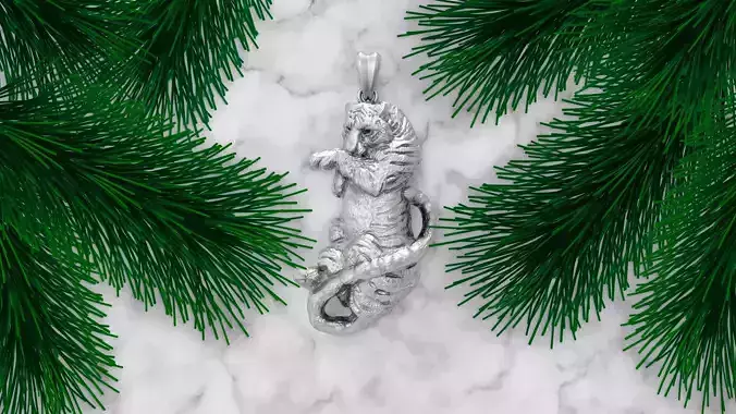 tiger pendant 3D print model 3D print model