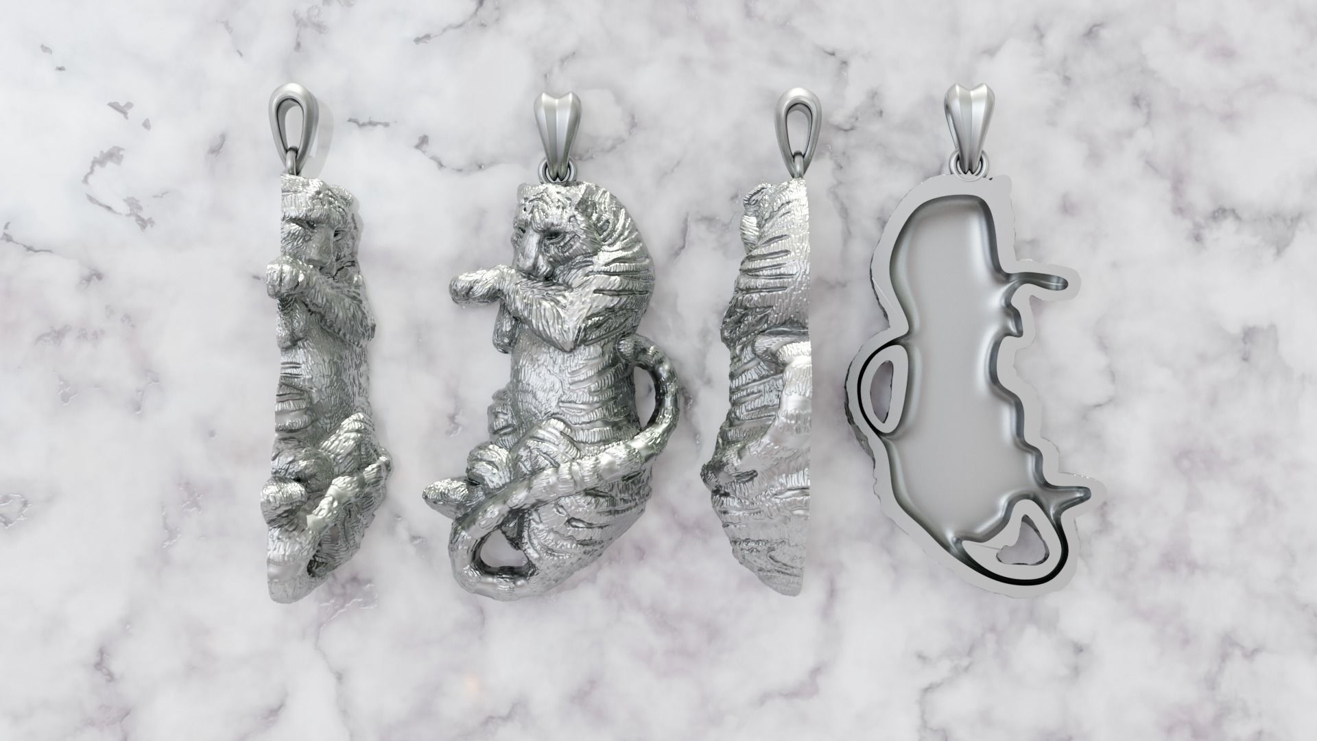tiger pendant 3D print model 3D print model_1