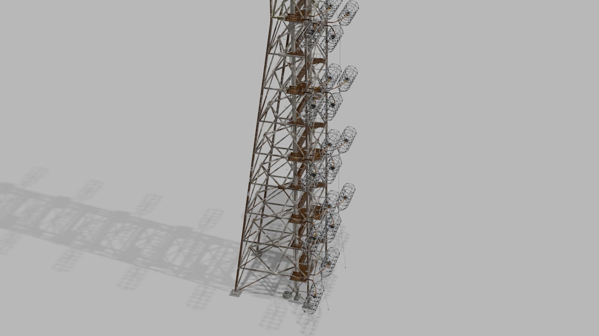 Chernobyl RLS Radar 5N32 Duga BIG MAST 3D model_2