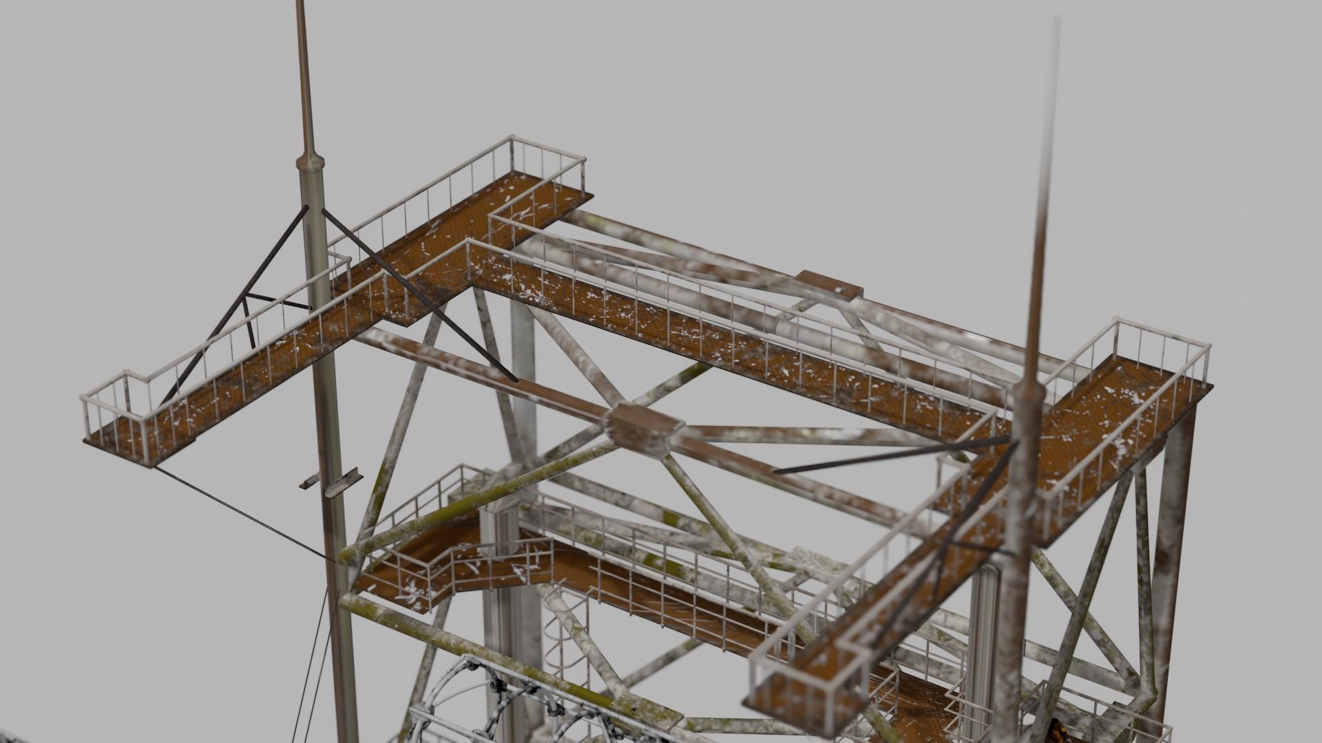 Chernobyl RLS Radar 5N32 Duga BIG MAST 3D model_7