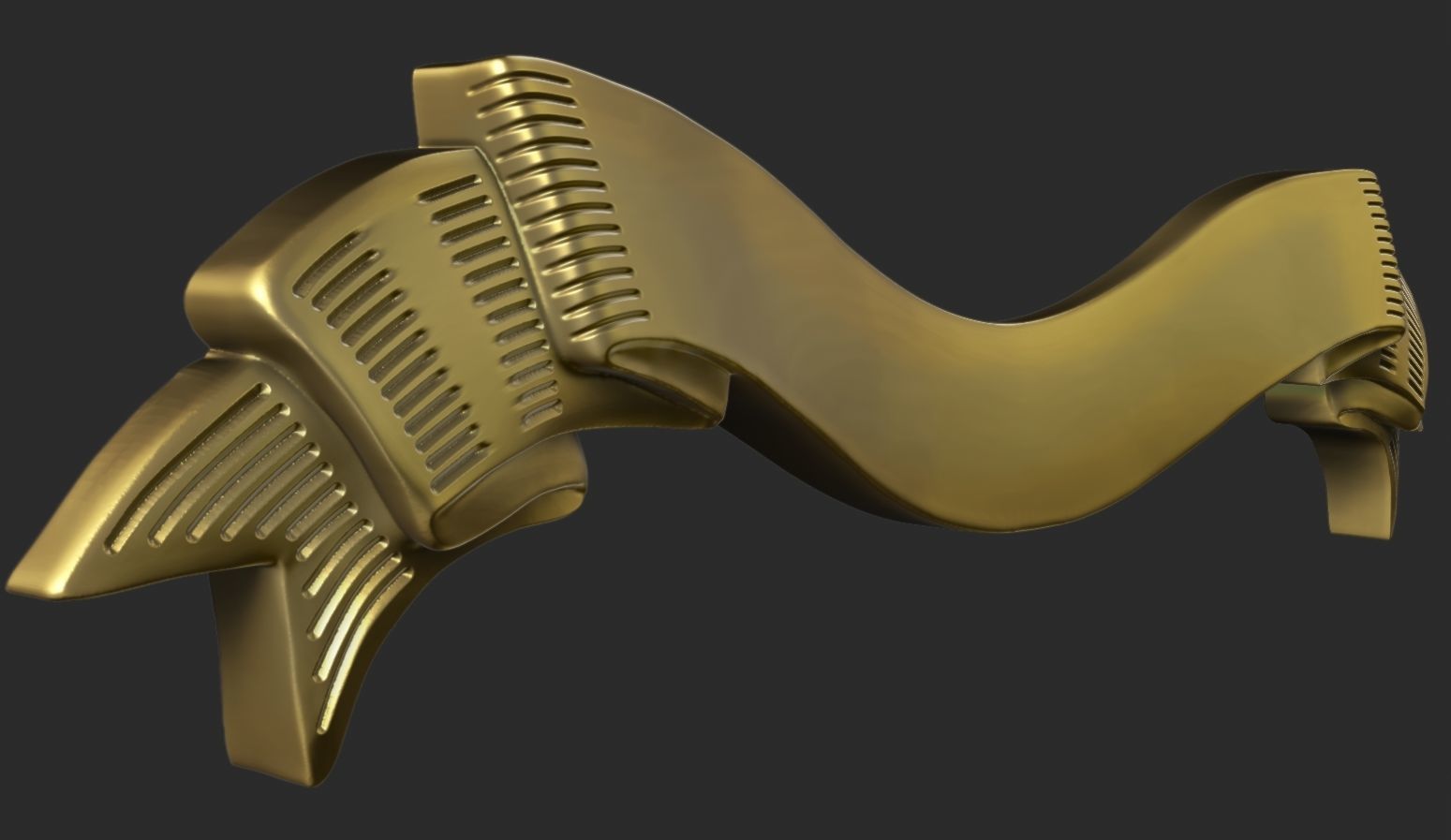 Ribbon golden 3D print model_1