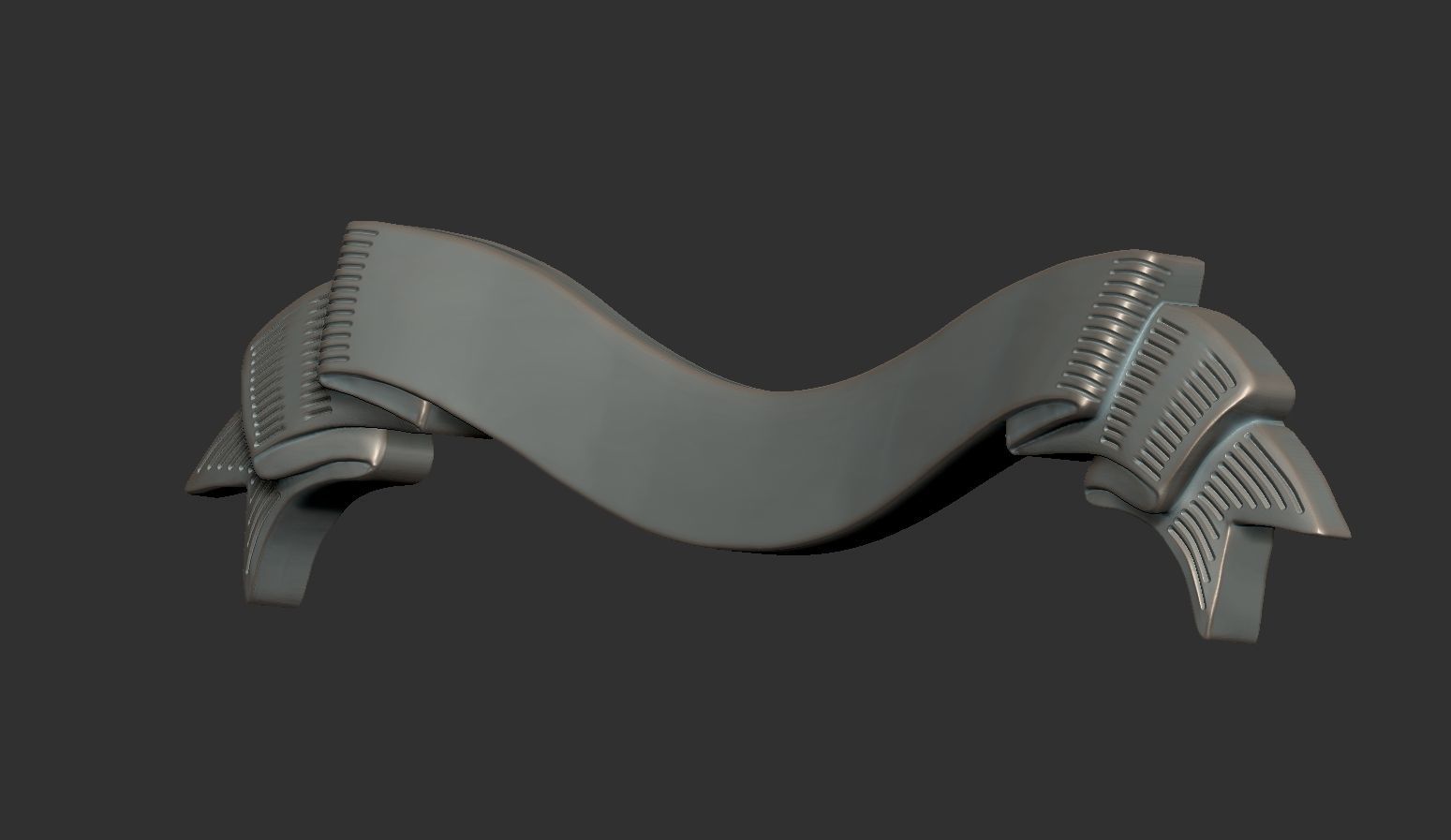 Ribbon golden 3D print model_3