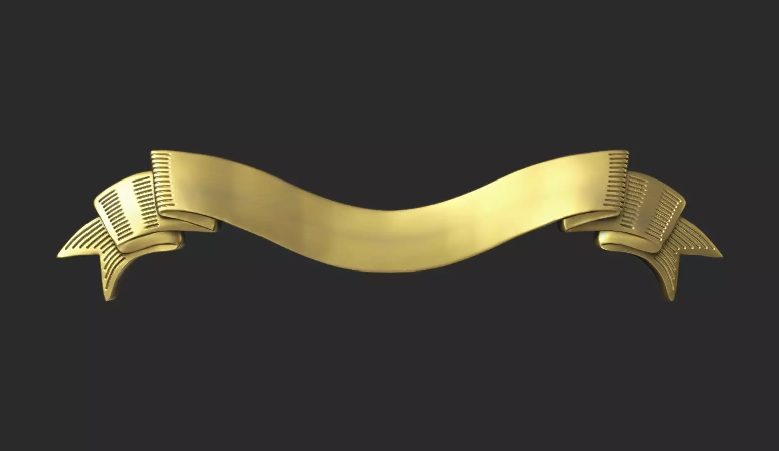 Ribbon golden 3D print model_0