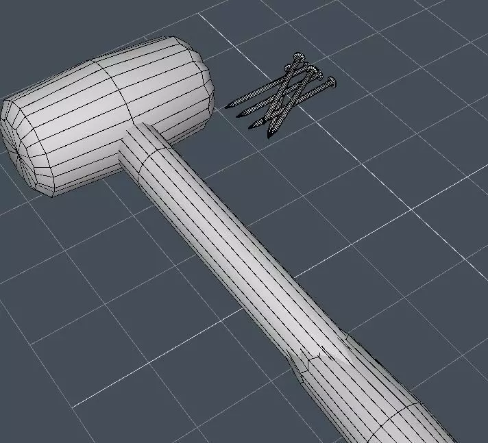 Hammer and nails 3D model_0